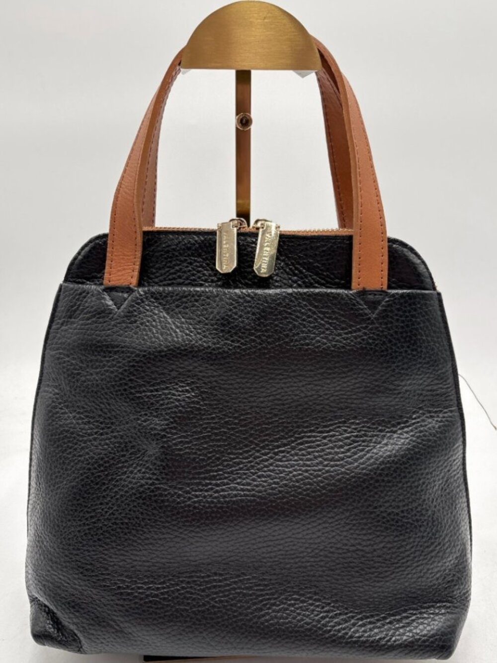 Valentina Black Leather Sling/Shoulder Backpack Made in Italy